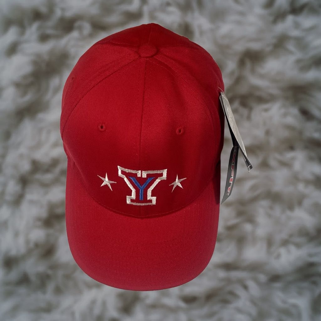 Vintage Flexfit Red Baseball Hat Cap Adult Size S-M Fitted Stretch Breathable Stars Logo Y All Stars Size ONE SIZE - 1 Thumbnail