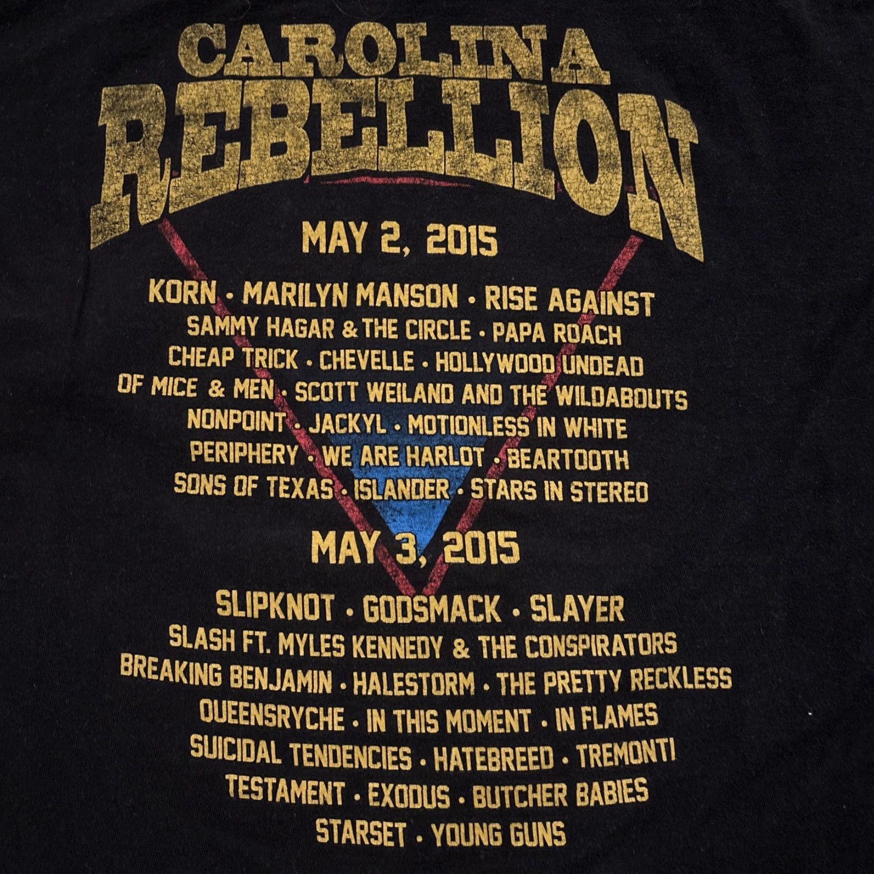 Delta Carolina Rebellion Slipknot Korn Marilyn Manson Concert Shirt XXL 2015 Size US XXL / EU 58 / 5 - 6 Thumbnail