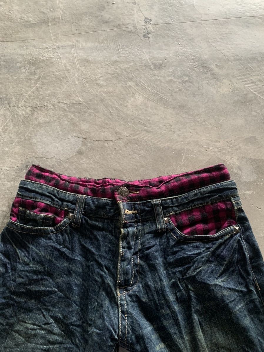 Hysteric Glamour × Japanese Brand distressed double waist punk checkered design grunge Size US 32 / EU 48 - 4 Thumbnail
