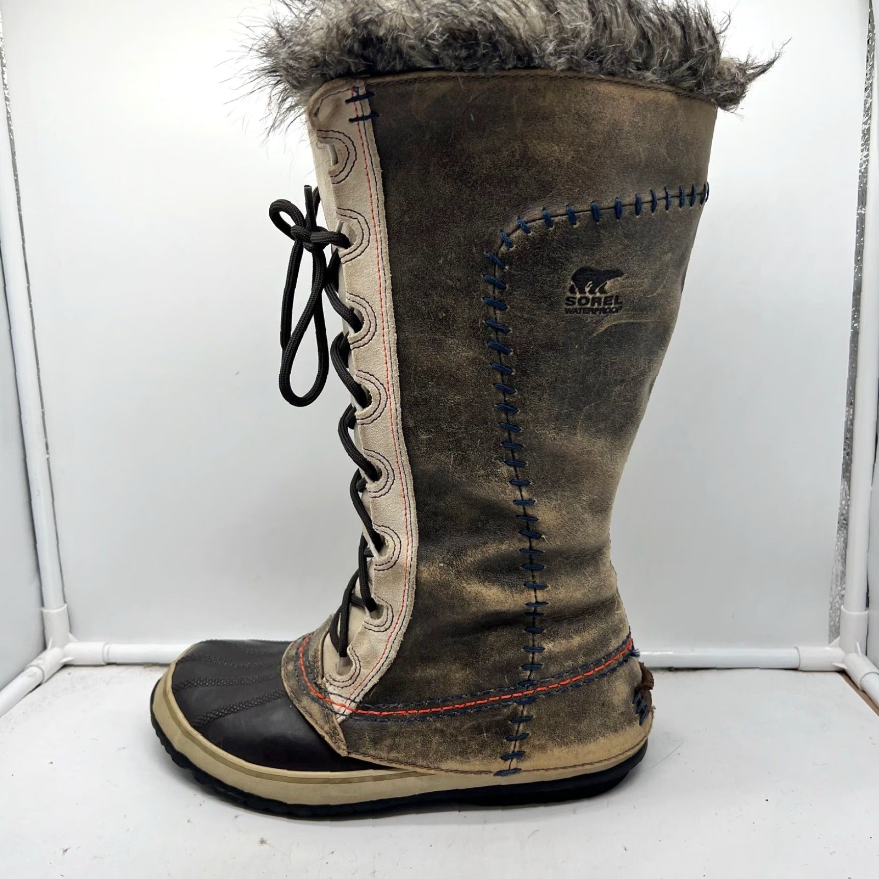 SOREL Sorel Snow Boots Womens 7 Cate the Great Winter NL1927 Fur Trim Waterproof Brown Womens Size 7 Shoes Boots Size US 7 / IT 37 - 4 Thumbnail