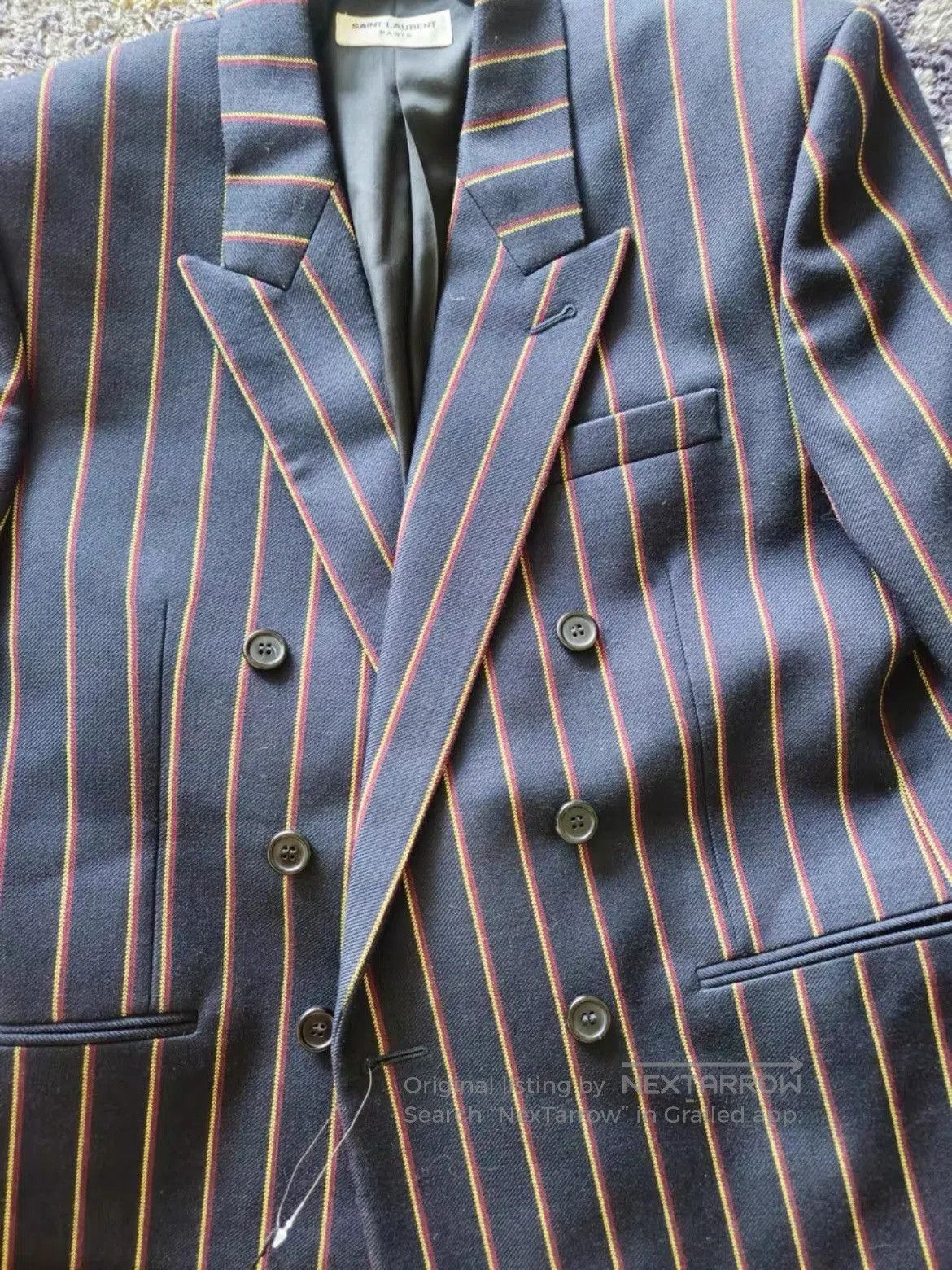 Saint Laurent Paris Sz 50 Saint Laurent Paris Runway Color Stripe Blazer Jacket Size US M / EU 48-50 / 2 - 3 Thumbnail