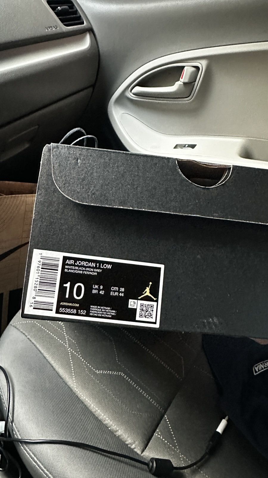 Jordan Brand × Nike *New* Size 10 Men Air Jordan 1 Low White Black Iron Gray Size US 10 / EU 43 - 7 Thumbnail