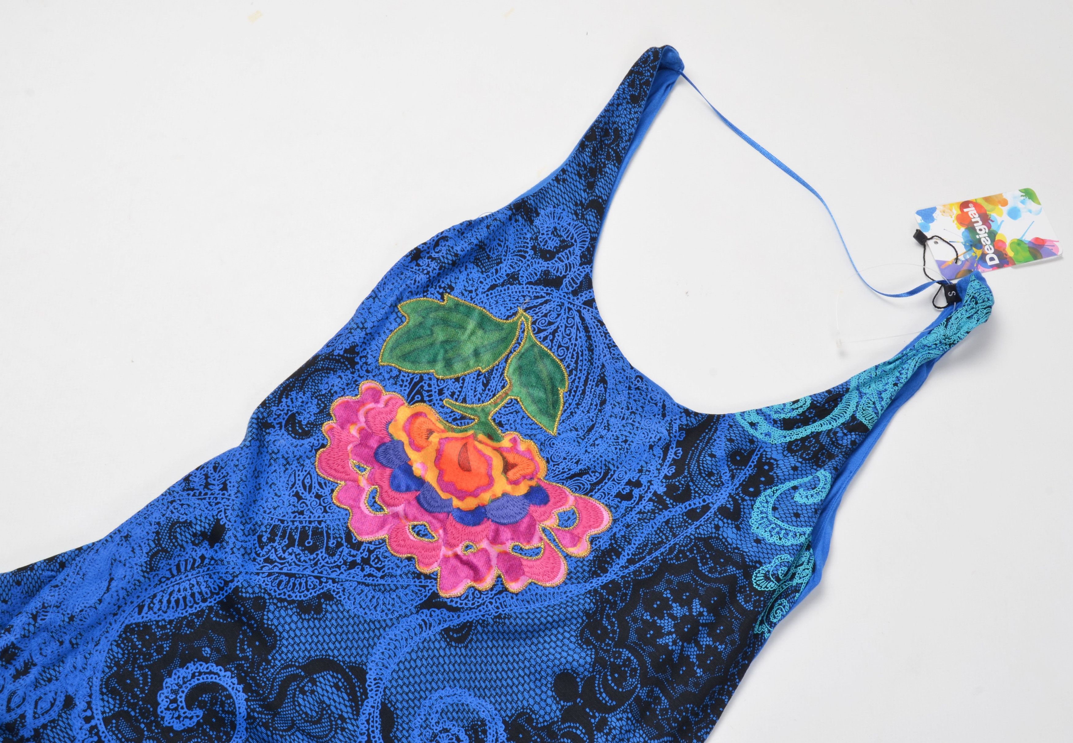 Desigual Desigual Y2K Psychedelic Blue Sleeveless Asymmetrical Dress Size S / US 4 / IT 40 - 5 Thumbnail