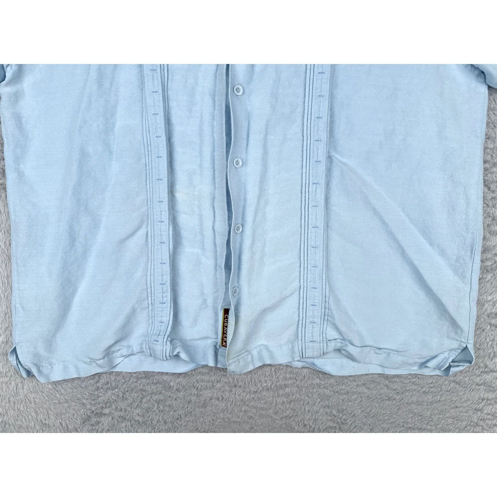 Cubavera Cubavera Shirt Men 2XL Blue Hawaiian Ramie Rayon Blend Short Sleeve Button-Up Casual, Party/Cocktail, Travel Aloha, Beach, Vacation, Resort Mens Size US XXL / EU 58 / 5 - 5 Thumbnail