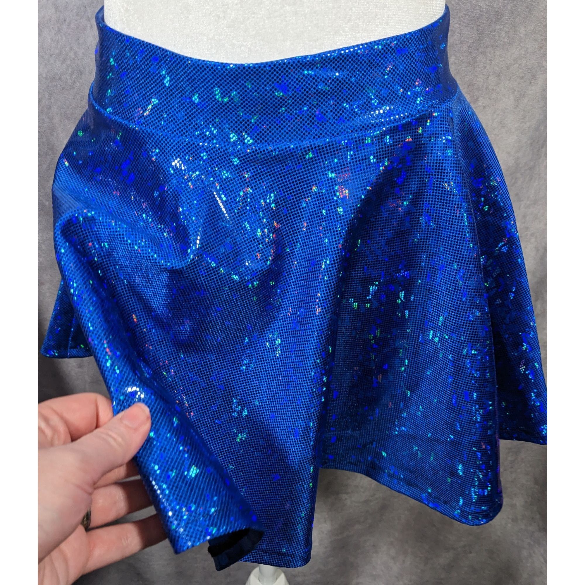 Other Piedmont Boutique San Francisco Holographic Blue Skater Skir Size 27" / US 4 / IT 40 - 10 Thumbnail
