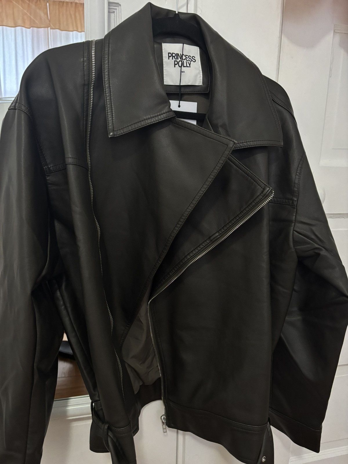 PRINCESS POLLY Princess Polly Leather Jacket Size L / US 10 / IT 46 - 2 Thumbnail