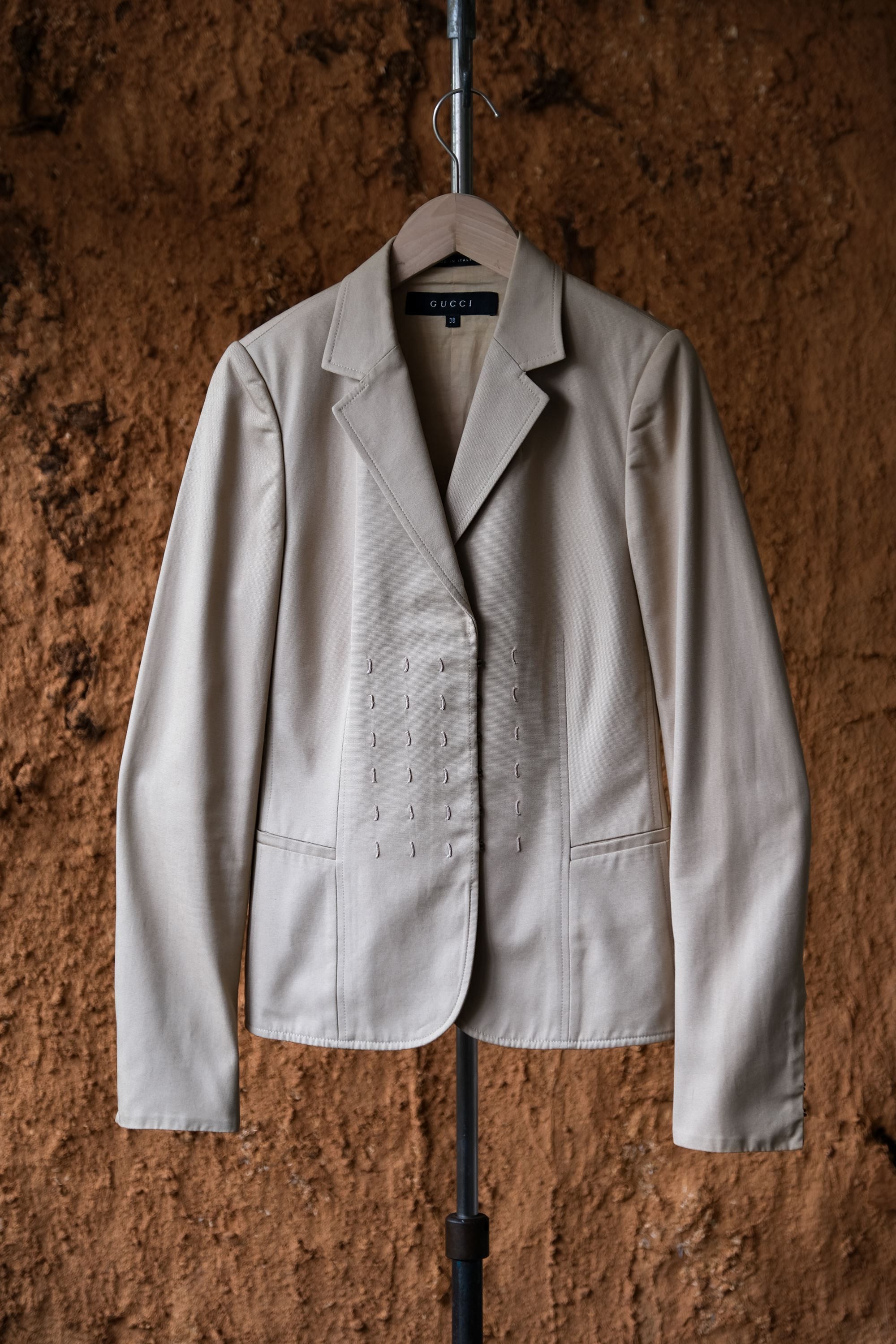 Gucci Gucci by Tom Ford 2002 Hook & Eye Cotton Jacket Size XS / US 0-2 / IT 36-38 - 1 Thumbnail