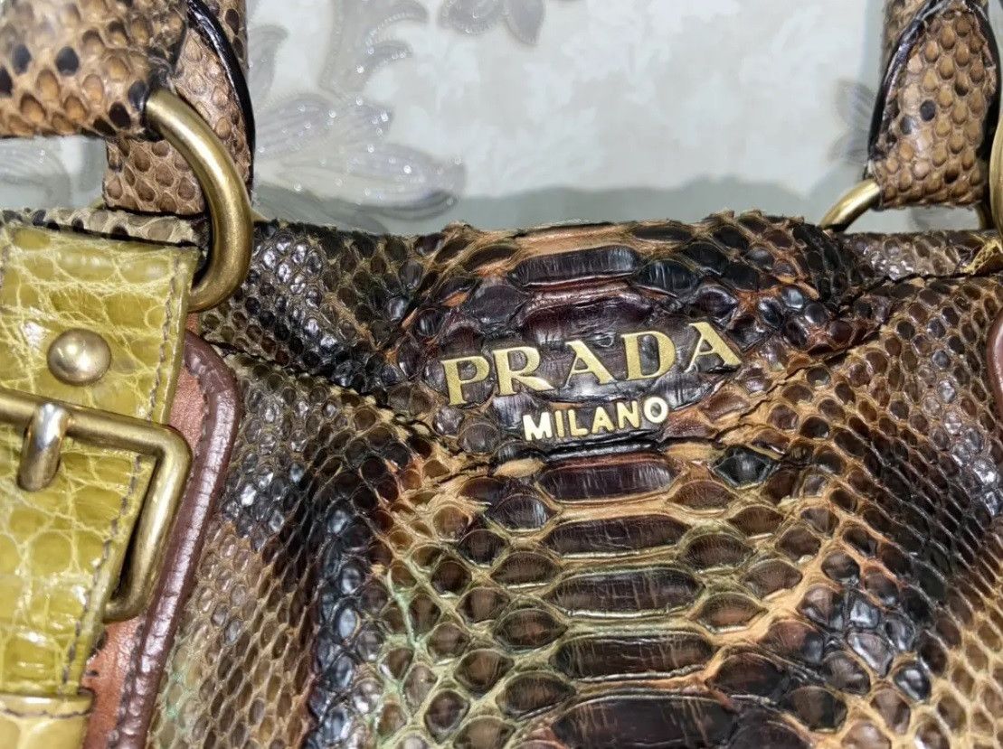 Prada RARE AW’09 Prada Milano Pitone+crocodile Patch leather bag Size ONE SIZE - 5 Thumbnail