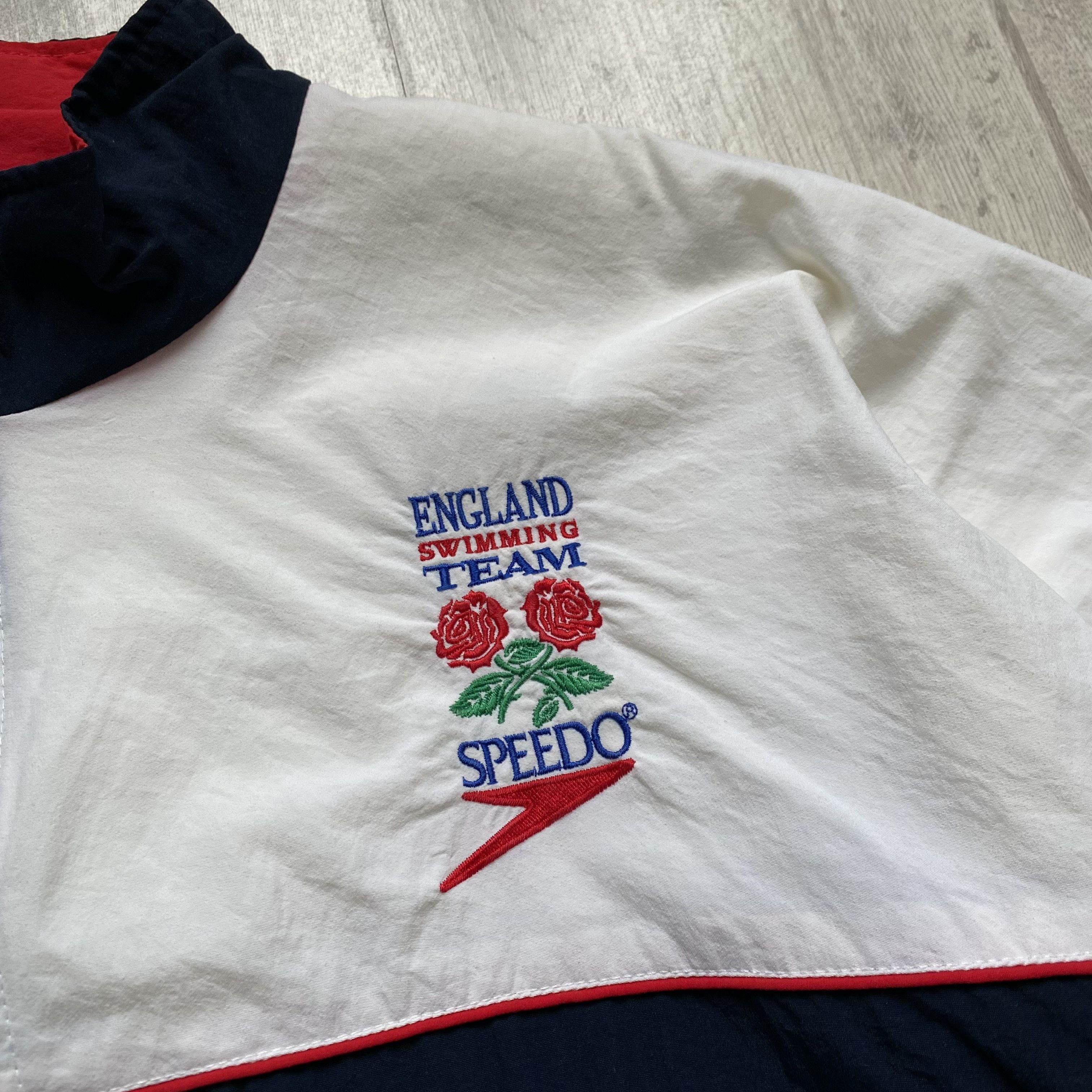 Canterbury of New Zealand Speedo Vintage 80s England Team nylon boxy jacket sportwear Size US XL / EU 56 / 4 - 5 Thumbnail