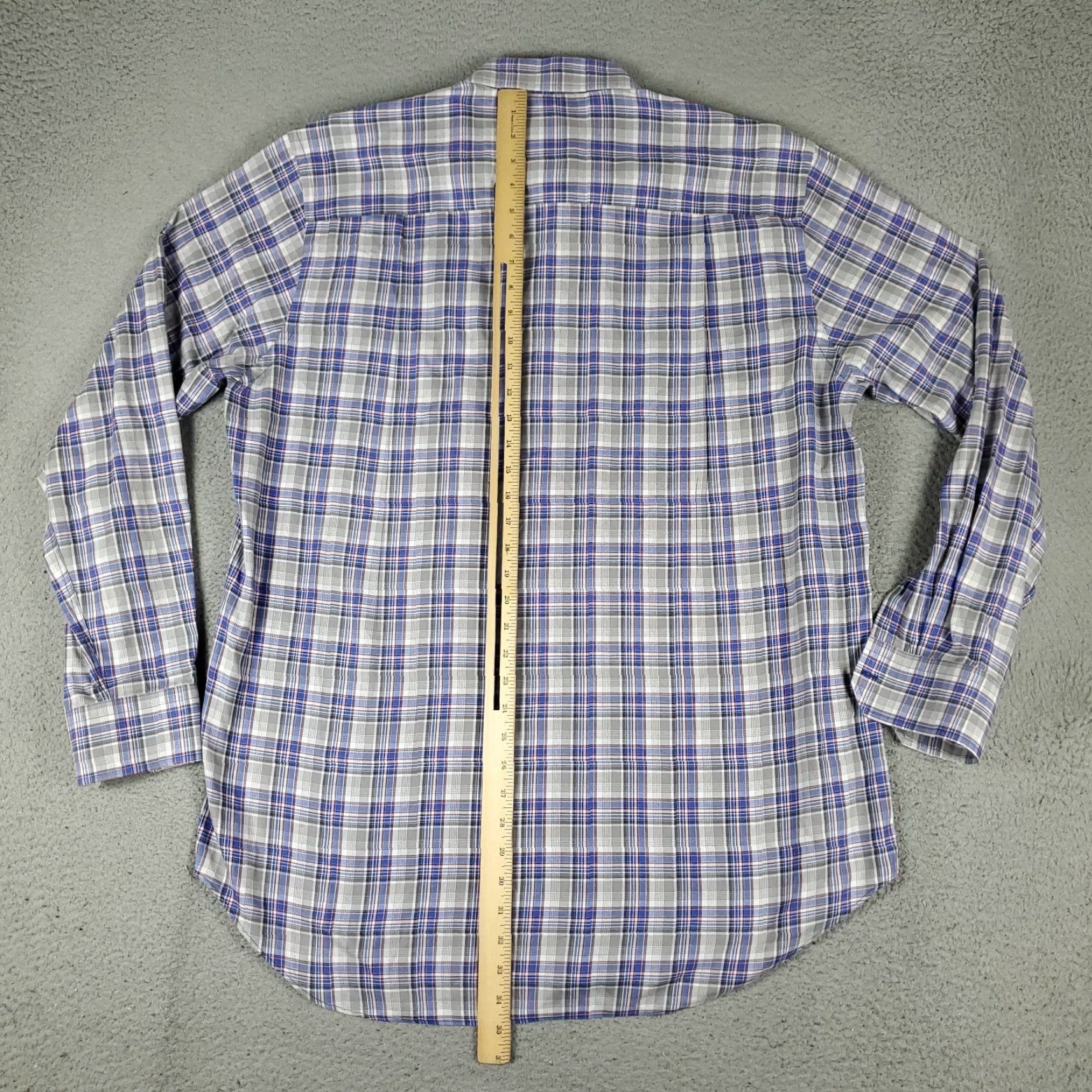 David Donahue David Donahue Shirt Mens XL Blue Plaid Button-Up Long Sleeve Casual Size US XL / EU 56 / 4 - 3 Thumbnail