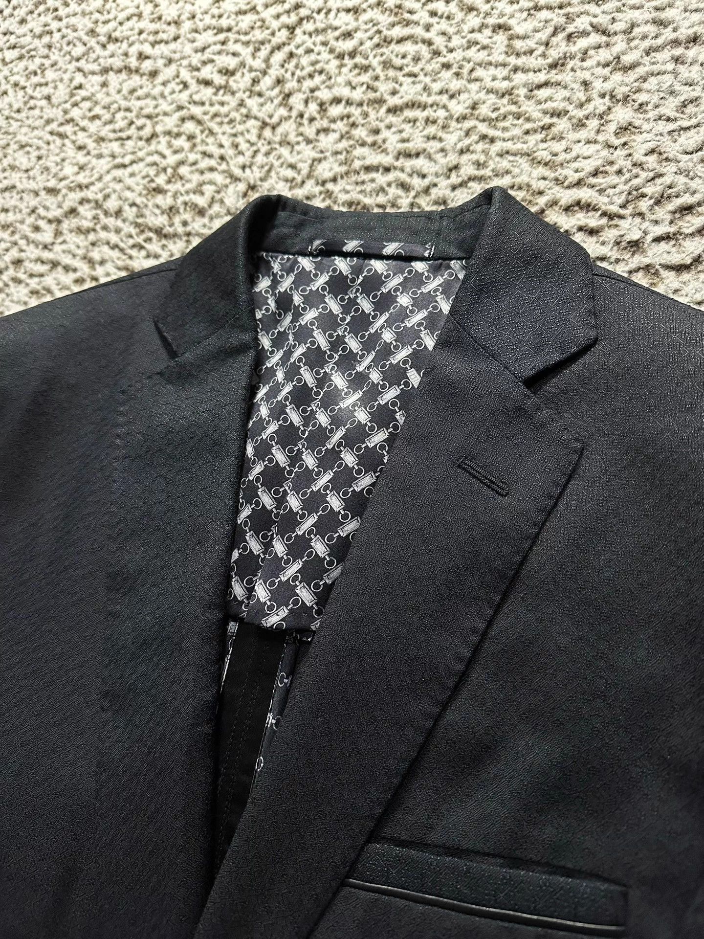 Zilli Zilli Wool-Silk 50-50 Blazer w/Leather Accents Size50 Size 50S - 5 Thumbnail