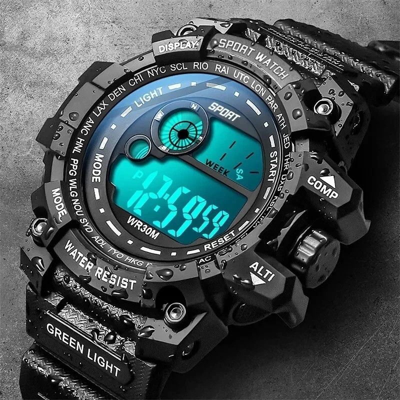 Other Men’s Tactical Digital Sport Watch LED Military Shock Style Size ONE SIZE - 1 Thumbnail