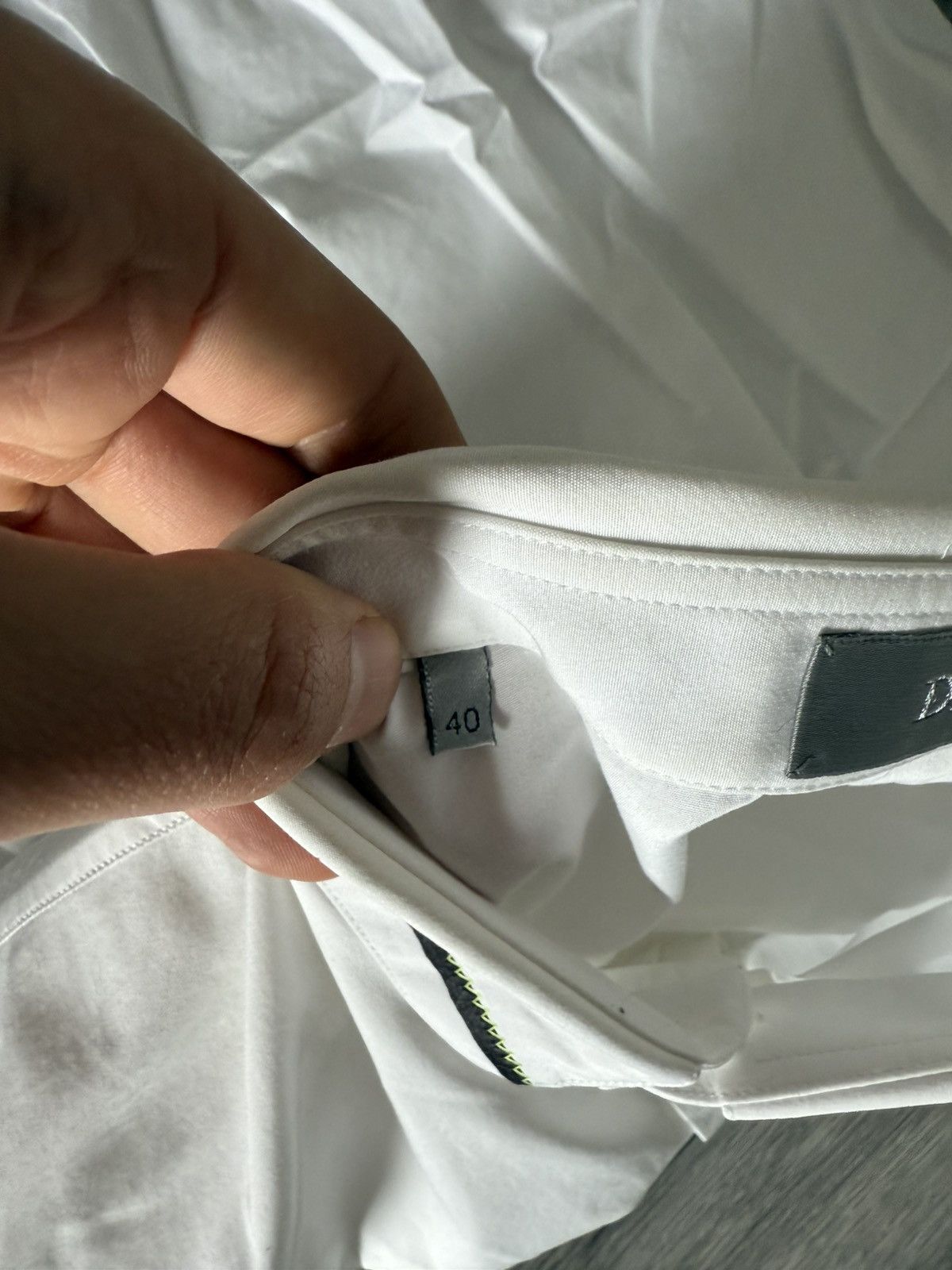 Dior Dior Homme White Cotton Shirt with Contrast Trim Collar Size US M / EU 48-50 / 2 - 9 Thumbnail