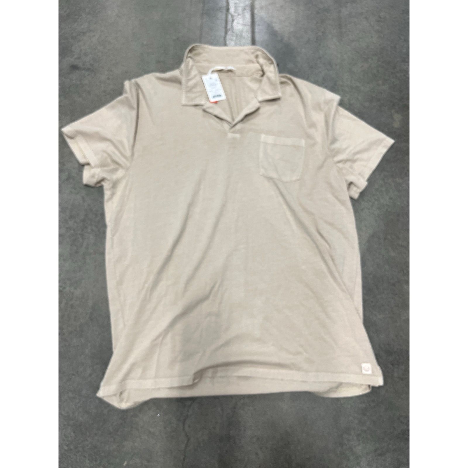 Marine Layer Marine Layer Sea Change Cotton Polo Shirt Sand Men Size L Size US L / EU 52-54 / 3 - 1 Thumbnail
