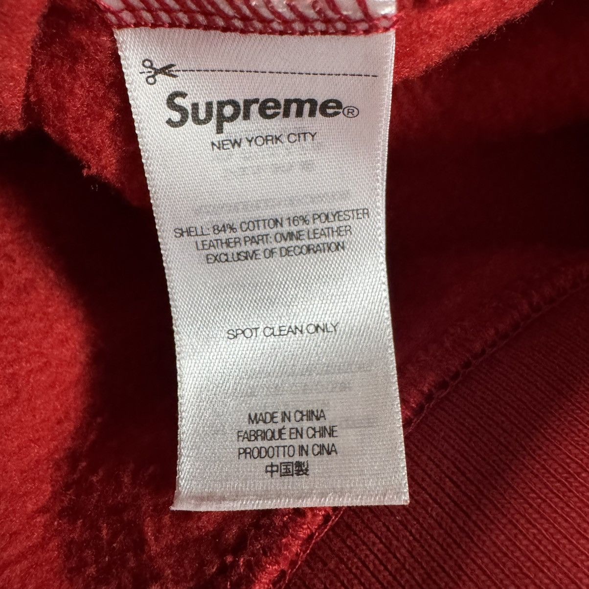 Supreme Supreme Leather Appliqué Zip Up Hooded Sweatshirt Size US L / EU 52-54 / 3 - 7 Thumbnail