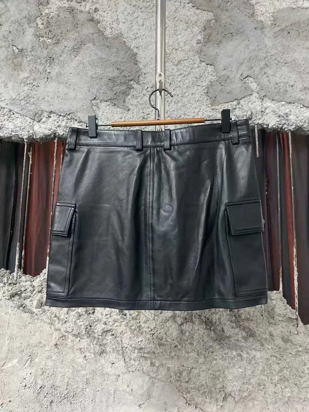 Chrome Hearts black leather utility mini skirt. Size 28" / US 6 / IT 42 - 2 Thumbnail