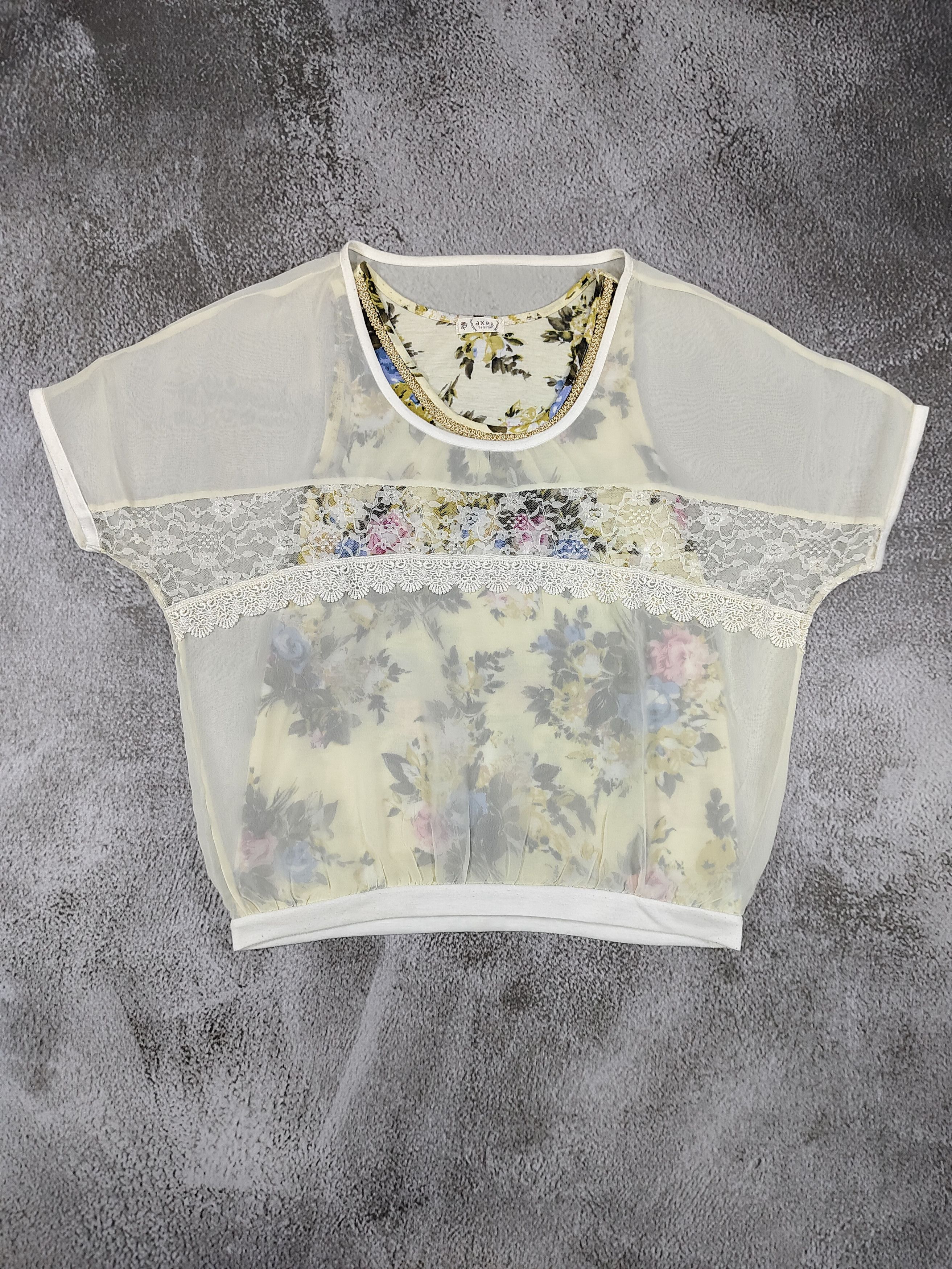 LIZ LISA 2000s Axes Femme🇯🇵 Layered Sheer Chiffon Floral Inner Lace Size M / US 6-8 / IT 42-44 - 5 Thumbnail