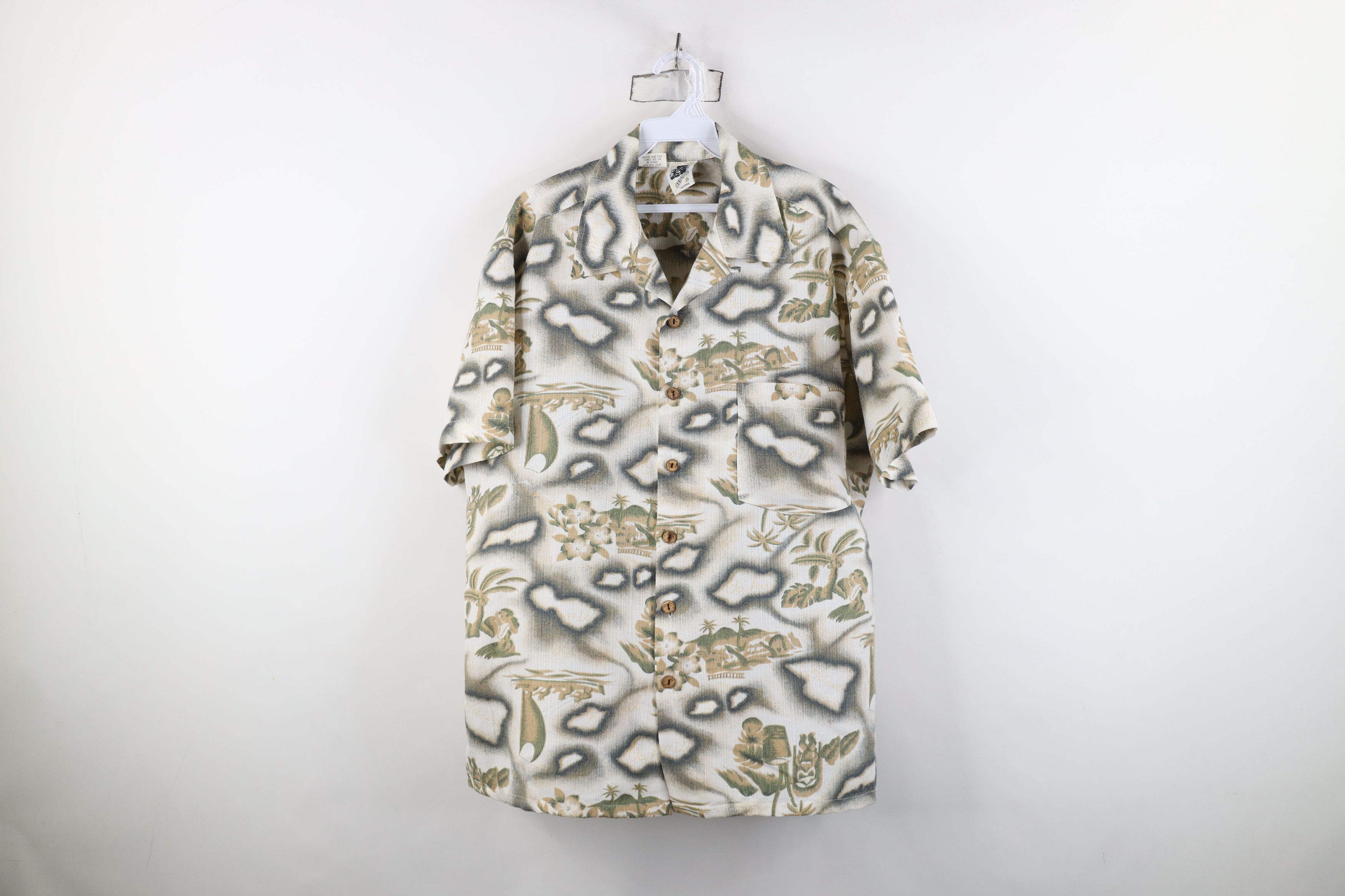 Vintage Vintage 70s Streetwear Collar Luau Hawaiian Button Shirt Size US L / EU 52-54 / 3 - 1 Thumbnail