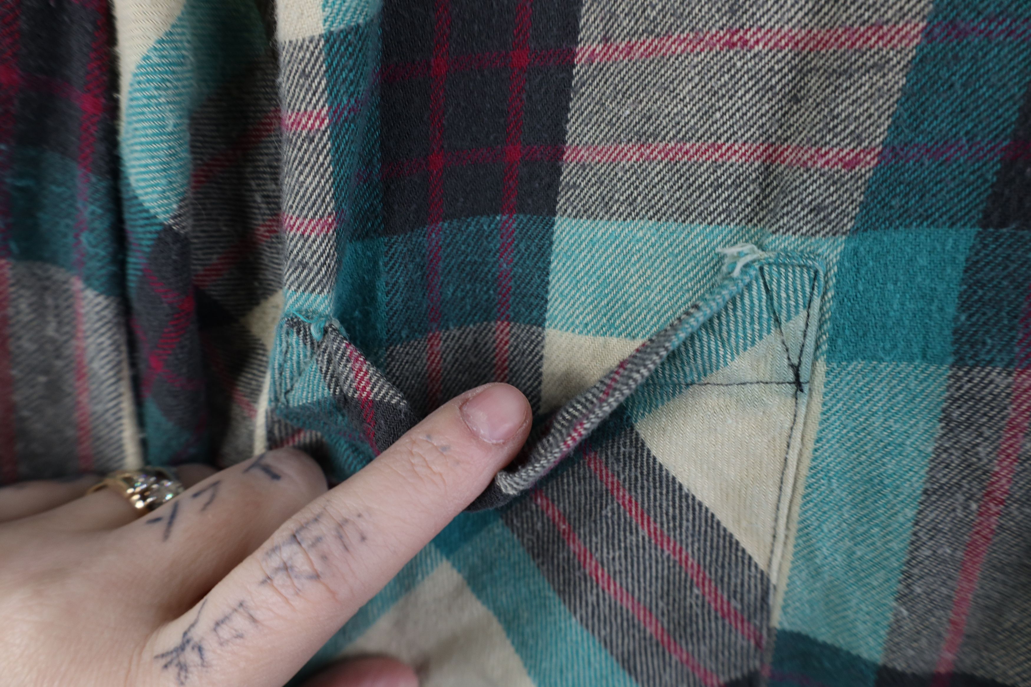 Vintage Vintage 90s Streetwear Flannel Collared Button Down Shirt Size US L / EU 52-54 / 3 - 6 Thumbnail