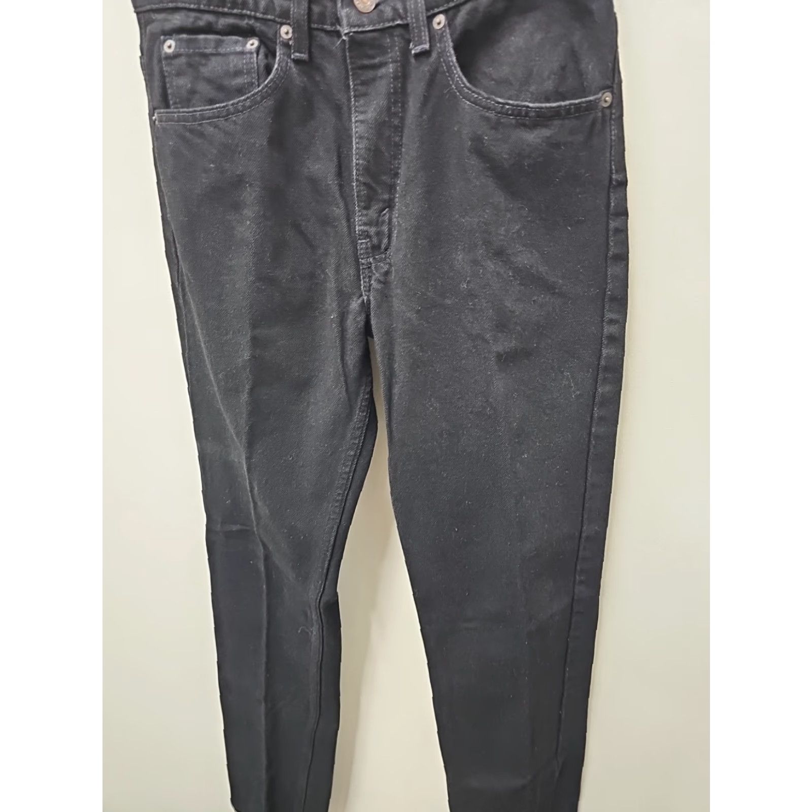 Levi's VINTAGE Levi's 505 Jeans Mens 31x34 Black Regular Straight Leg Denim Size US 31 - 2 Thumbnail