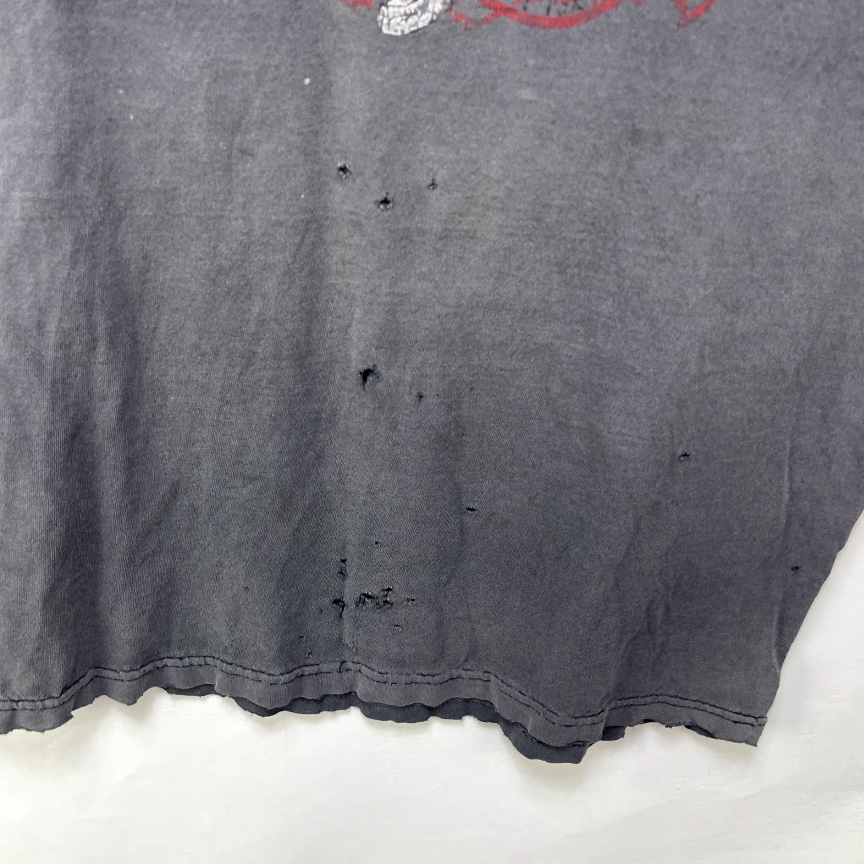 Vintage VINTAGE 90s Sun Faded Skull Choppers Flames Shirt XL Mens T-Shirt Black Size US XL / EU 56 / 4 - 5 Thumbnail