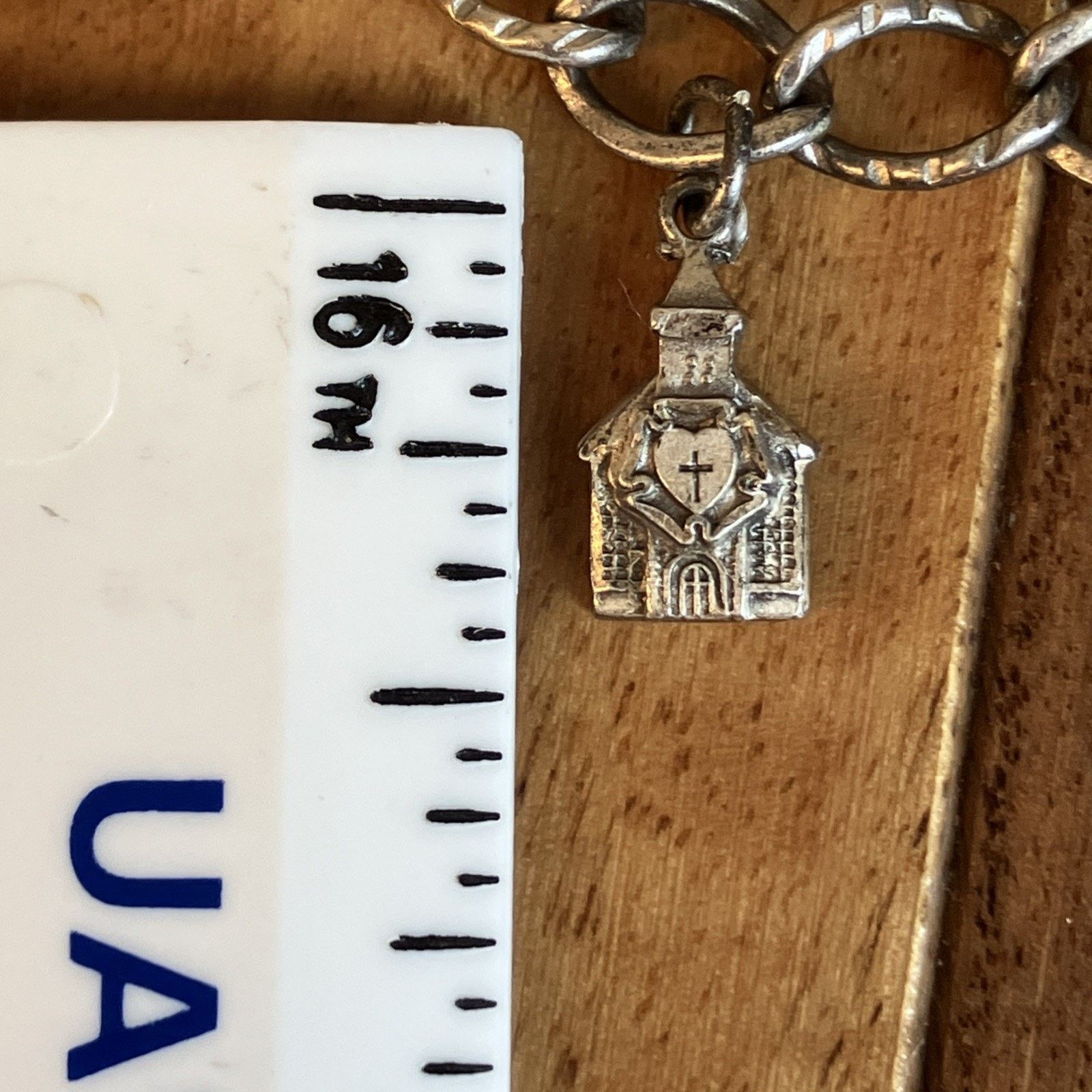 Other Vtg Sterling Silver Religious Charm Bracelet 1940s Music Size ONE SIZE - 19 Thumbnail
