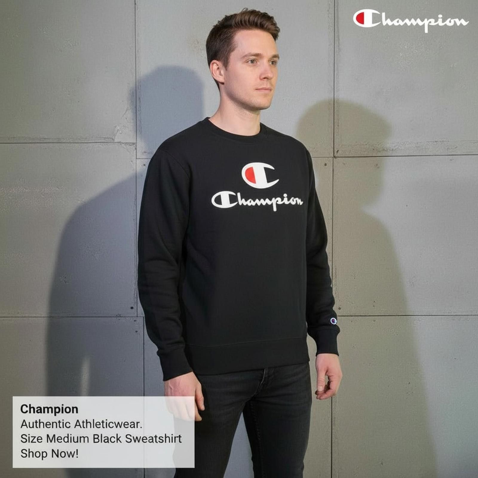 Champion Champion Authentic Athleticwear Black Sweatshirt Size Medium Size US M / EU 48-50 / 2 - 1 Thumbnail