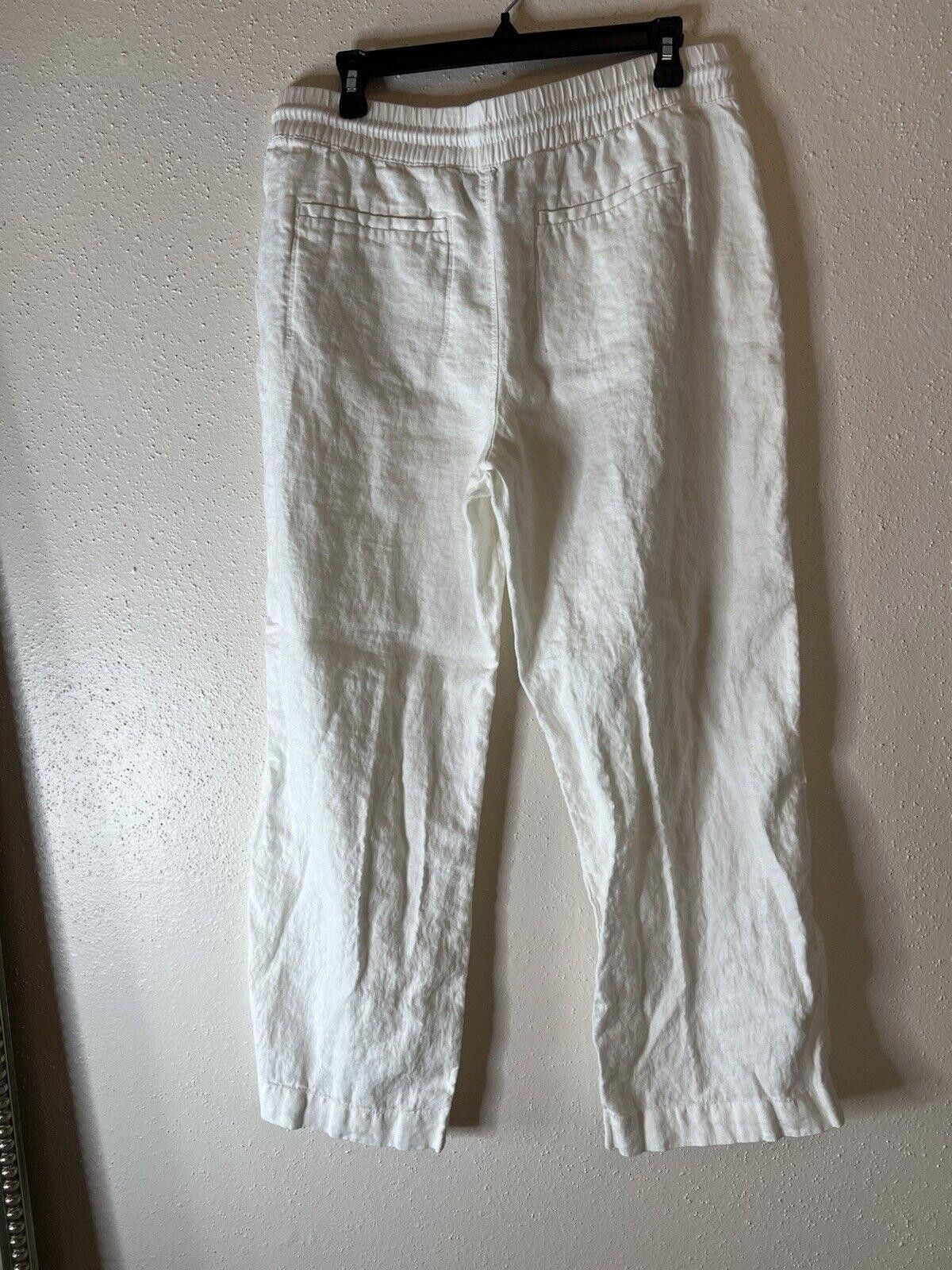 Designer Athleta Women’s Retreat Wide Leg Linen Pant Drawstring Sz 12 Size 34" / US 12 / IT 48 - 3 Thumbnail