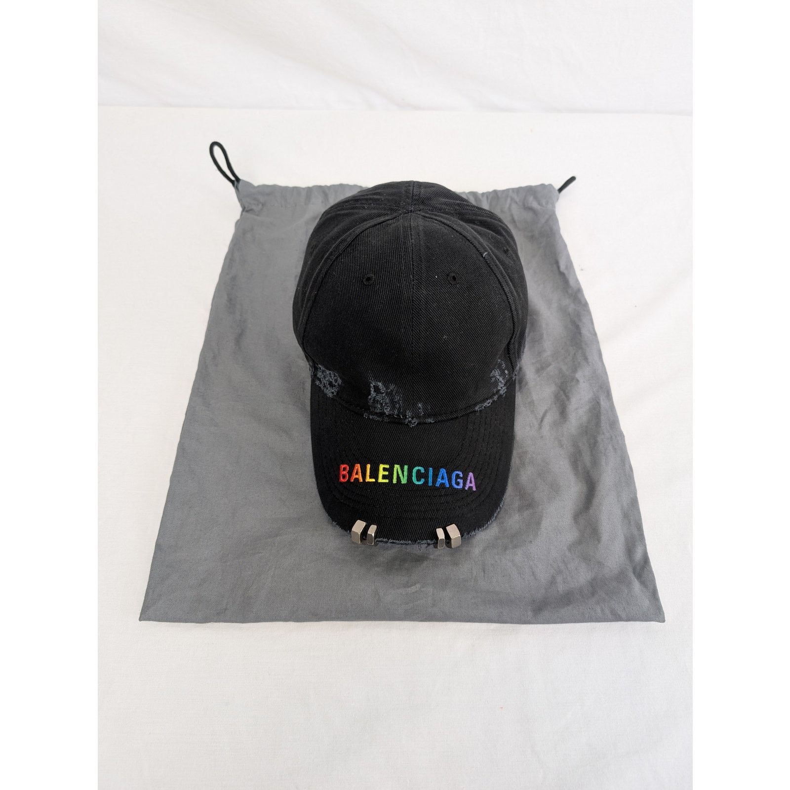 Balenciaga o1rshd1 Size: L/ Cotton Drill Hat up Rainbow Cap / Hat Black Size ONE SIZE - 15 Thumbnail
