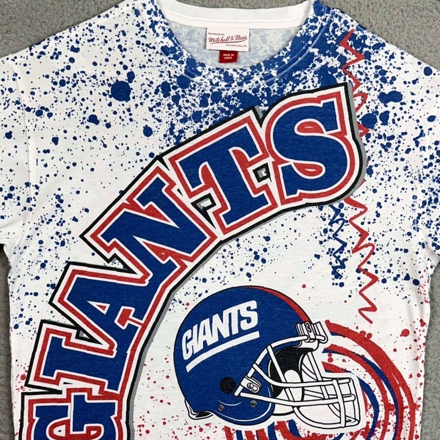 Mitchell & Ness VINTAGE New York Giants Mitchell Ness T-Shirt Mens S White Throwbacks Graphic Tee Size US S / EU 44-46 / 1 - 2 Thumbnail