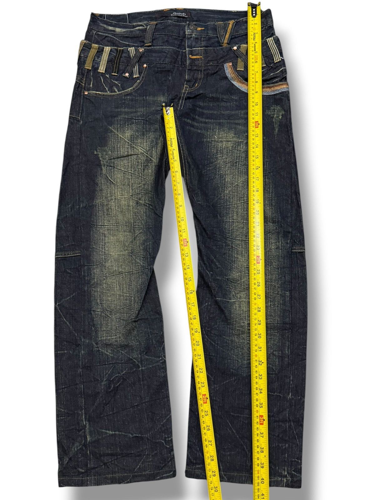 Other Vintage Dominate Handcrafted Jeans | Double Waist Style W33 Size US 33 - 14 Thumbnail