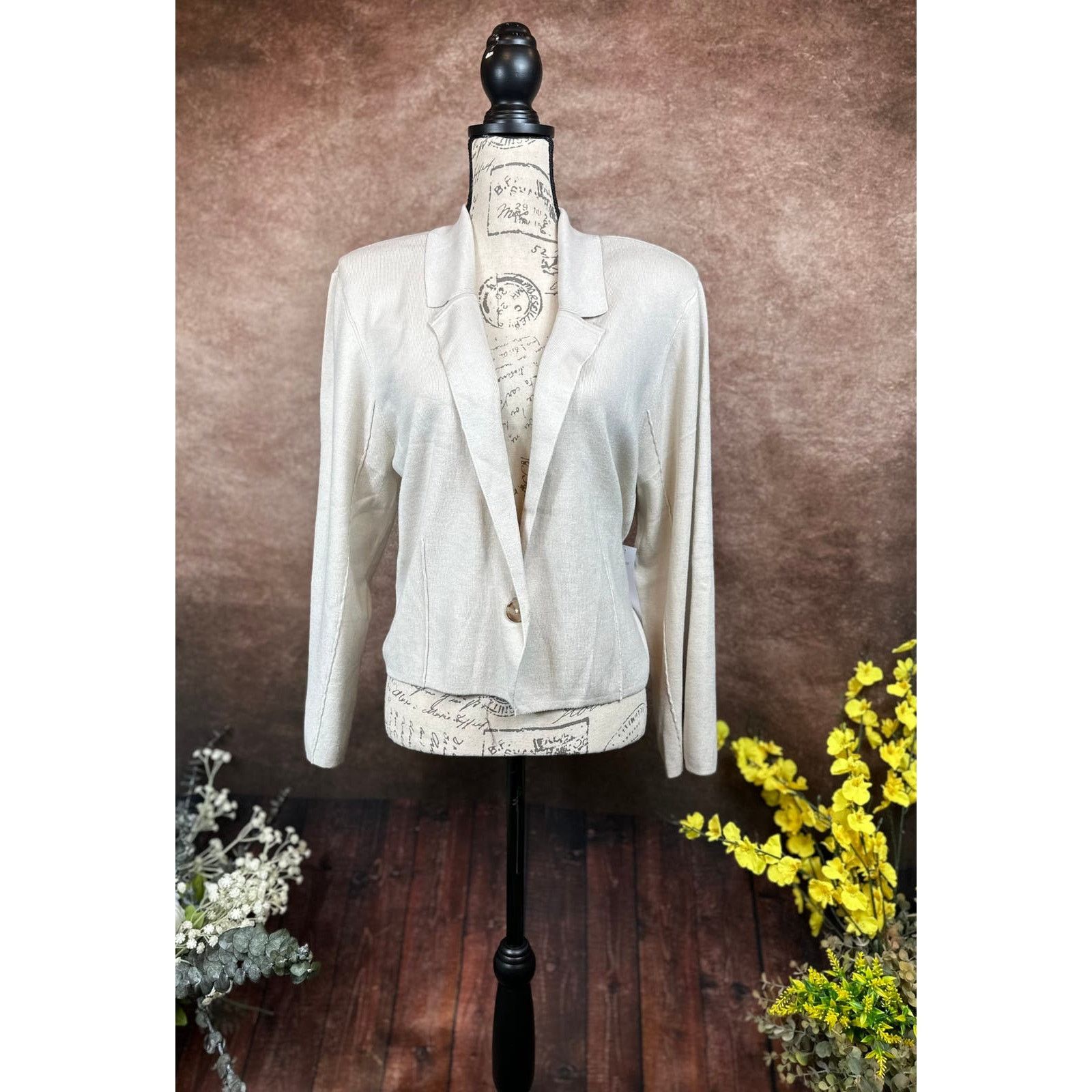 Other Design History One Button Neutral Blazer - Cream - size XXL Size XXL / US 16-18 / IT 52-54 - 6 Thumbnail