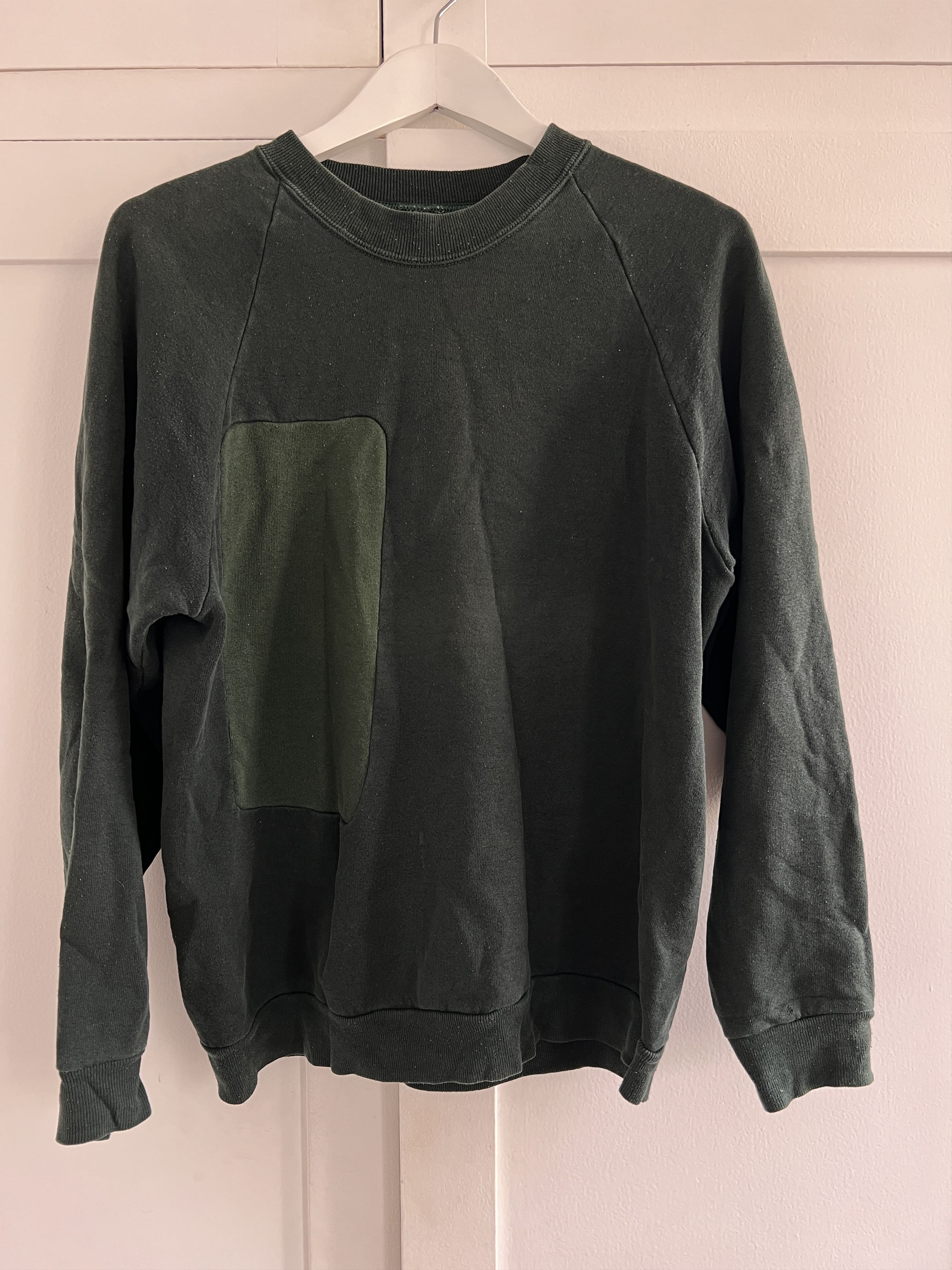 image of Maison Margiela Maison Martin Margiela Aw 1999 Patched Sweater in Dark Green, Men's (Size Medium)