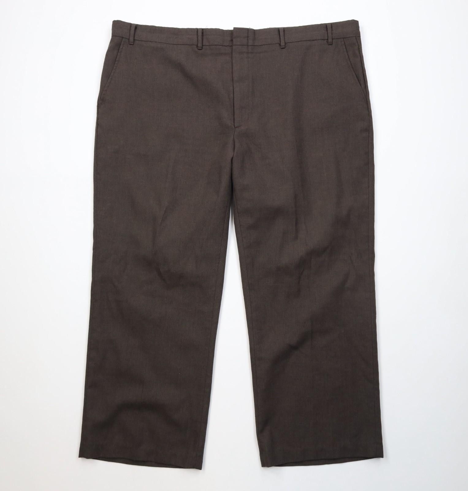 Vintage Vintage 70s Streetwear Wool Wide Leg Chino Pants Brown USA Size US 44 / EU 60 - 1 Thumbnail