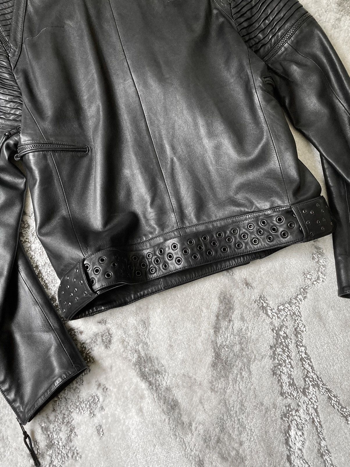 Dior × Hedi Slimane S/S 2004 “Strip” Leather Biker Jacket Size US M / EU 48-50 / 2 - 19 Thumbnail