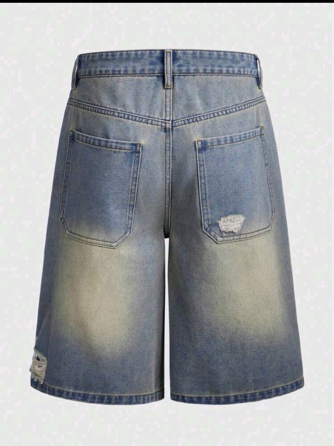 Japanese Brand × Jean Flame Letter Print Baggy Jorts Street Life Size US 33 - 2 Thumbnail