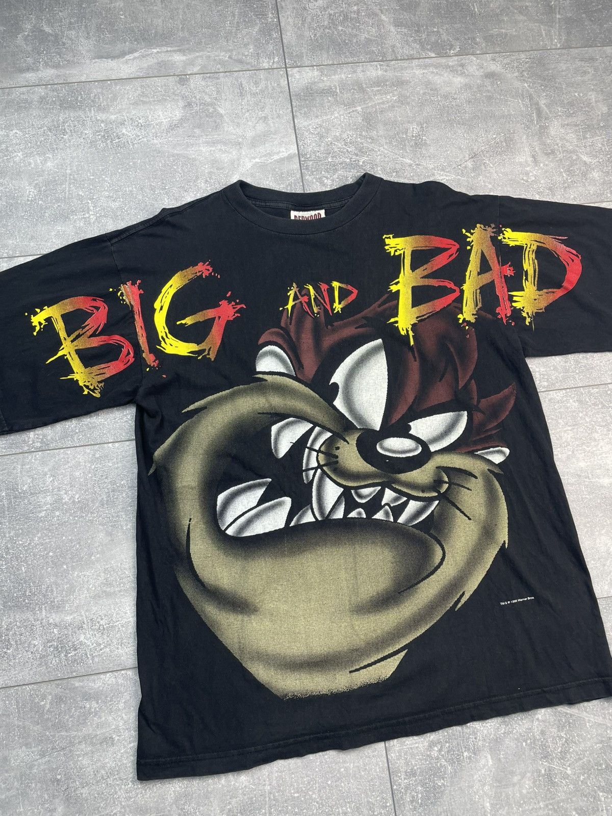 Warner Bros Looney Tunes 1996 Taz Big and Bad Big Logo Vintage T-shirt Size US XL / EU 56 / 4 - 2 Thumbnail