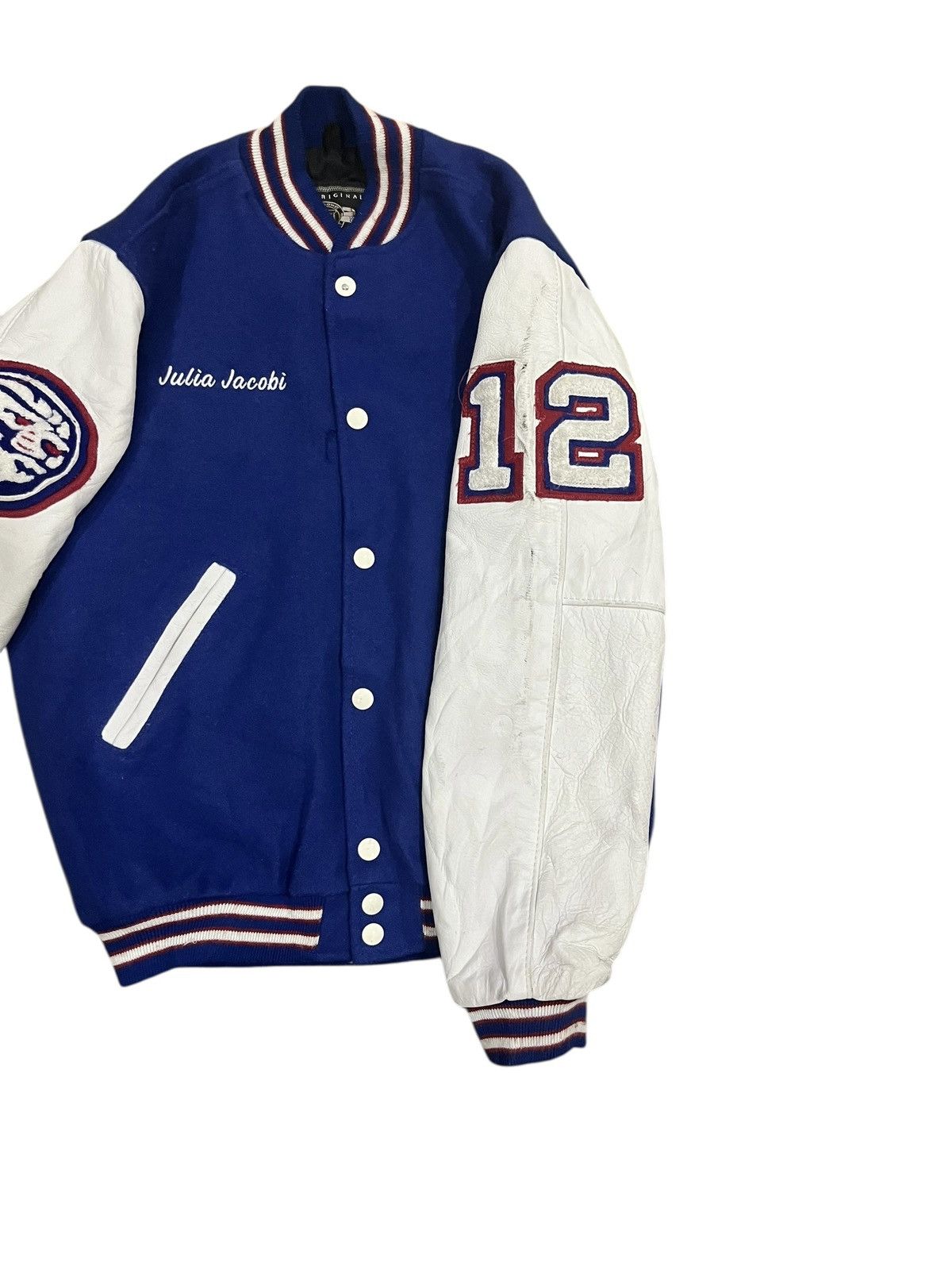 Holloway vintage HOLLOWAY varsity jaket sleeve leather Size US L / EU 52-54 / 3 - 4 Thumbnail