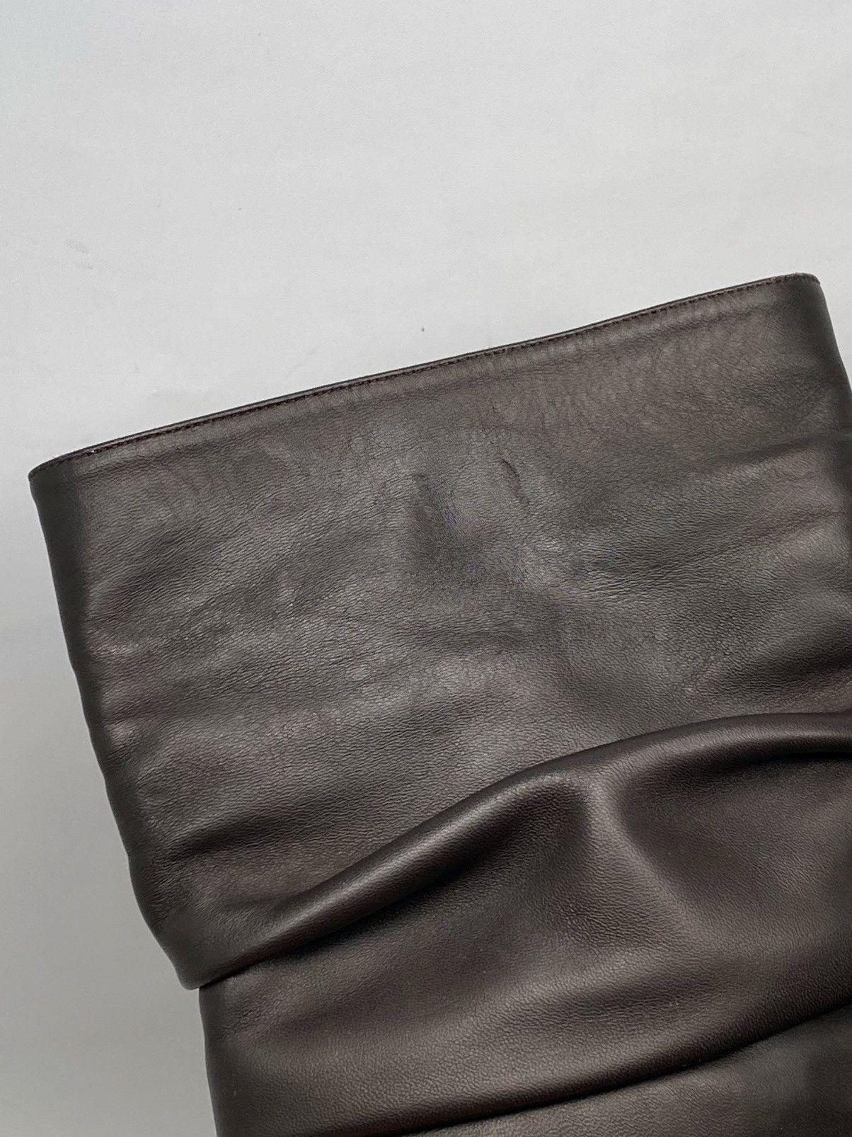 Manolo Blahnik Manolo Blahnik Calasso 90MM Ruched Leather Boots size 38.5 Size US 8.5 / IT 38.5 - 14 Thumbnail