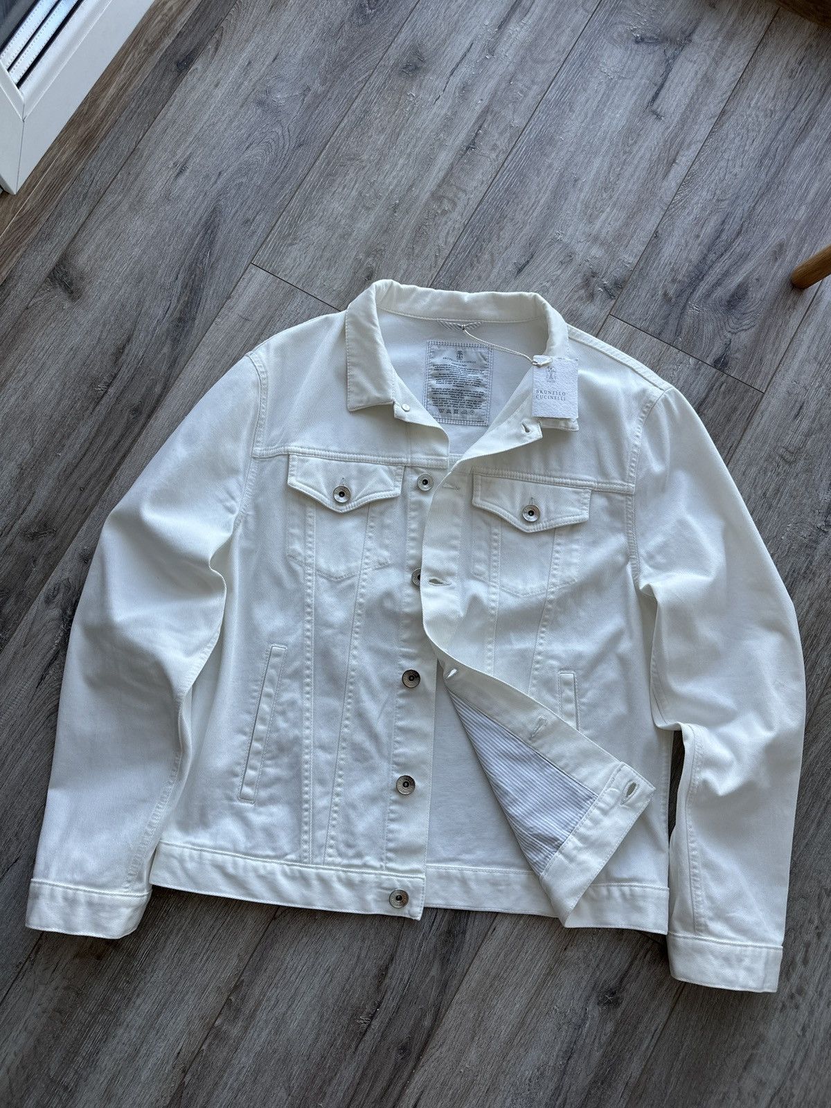 Brunello Cucinelli Brunello Cucinelli Denim Jacket, White 50 IT Size US M / EU 48-50 / 2 - 5 Thumbnail