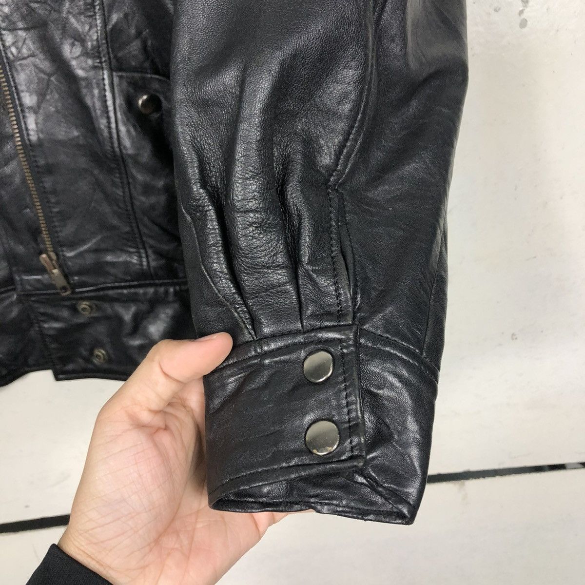Japanese Brand 🔥VINTAGE BIKER LEATHER JACKET SHYNING HEART ISSEY MIYAKE Size US M / EU 48-50 / 2 - 17 Thumbnail