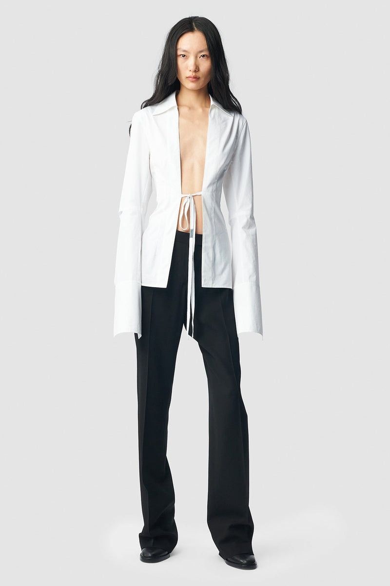 Ann Demeulemeester Ann Demeulemeester White Linsey Shirt Size XS / US 0-2 / IT 36-38 - 1 Thumbnail