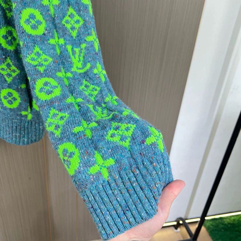 Louis Vuitton Green Patterned Knit Sweater-2506