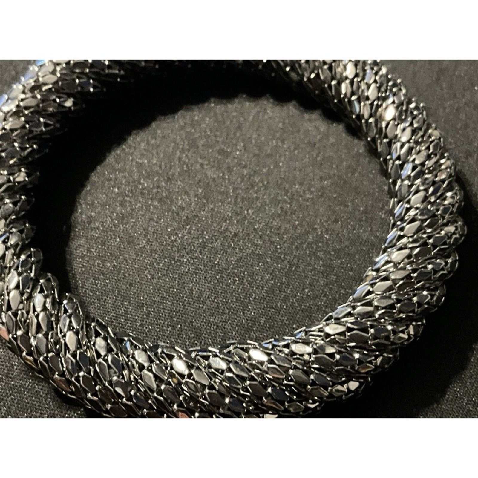 Other 7.5in Vintage Silver Tone Mesh Metal Statement Bracelet Size ONE SIZE - 3 Thumbnail