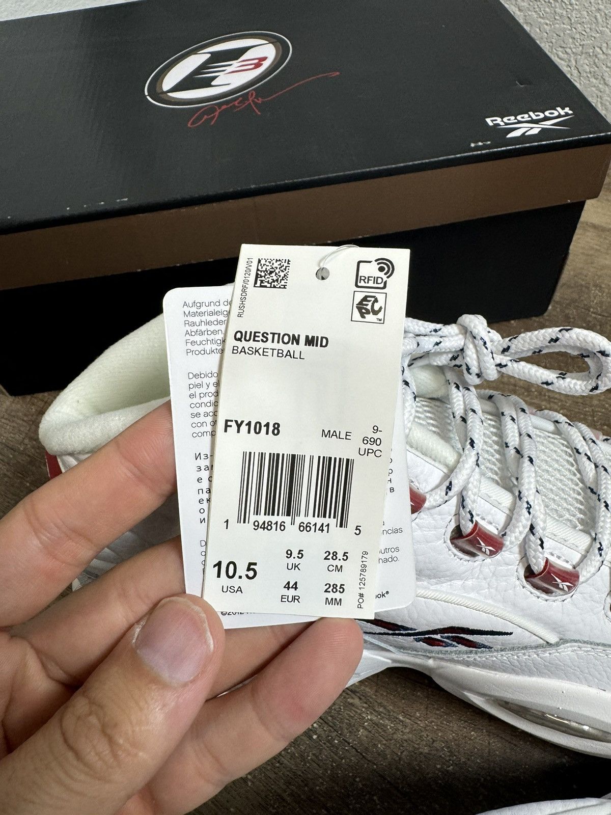 Reebok FY1018 Reebok Question White Red Mid Red Toe Size 10.5 Men’s Size US 10.5 / EU 43-44 - 7 Thumbnail