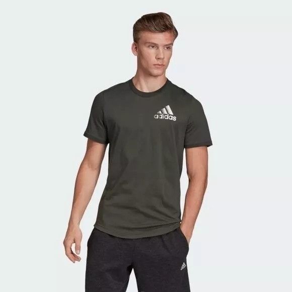 Adidas Adidas Sport ID Short Sleeve Athletic Top Tee Shirt Olive Size US XL / EU 56 / 4 - 2 Thumbnail