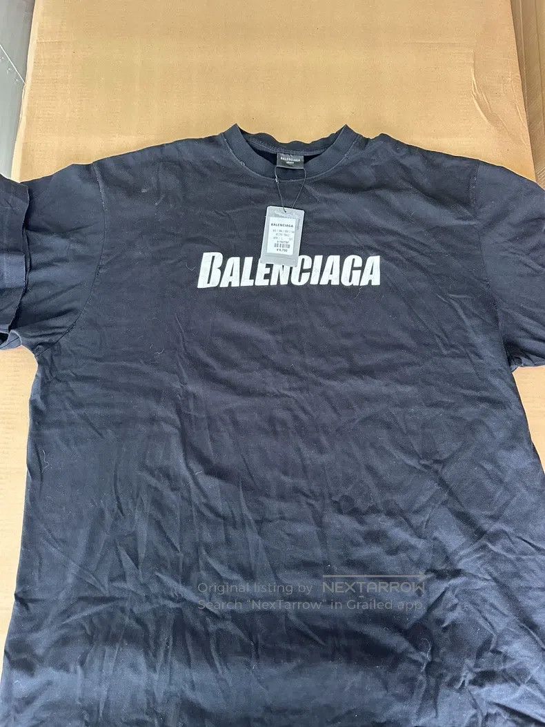 Balenciaga Balenciaga Washed Logo Short Sleeve Size US L / EU 52-54 / 3 - 1 Thumbnail