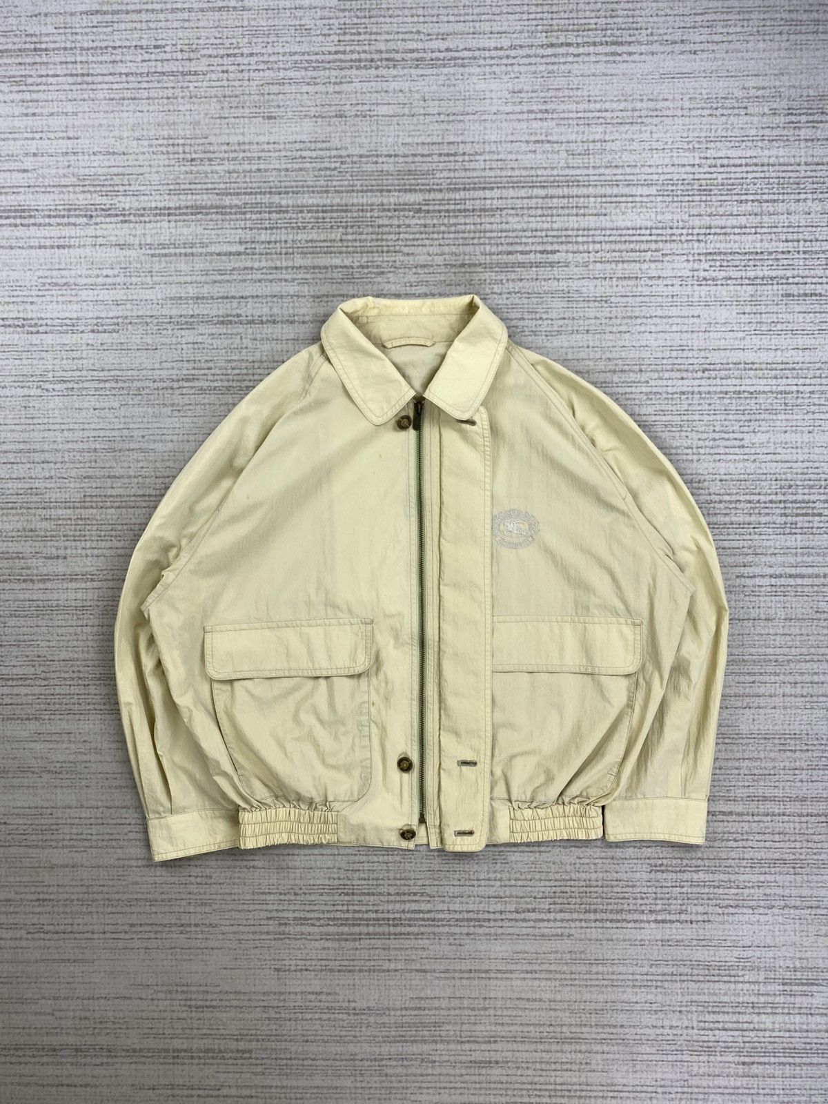 Burberry × Vintage Vintage 80s Burberrys Embroidery Logo Zipper Jacket Size US L / EU 52-54 / 3 - 5 Thumbnail