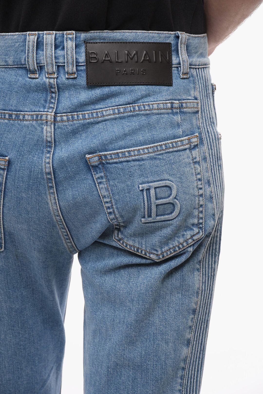 Balmain og1mm0326 Tapered-Fit Jeans in Blue Size US 29 - 3 Thumbnail