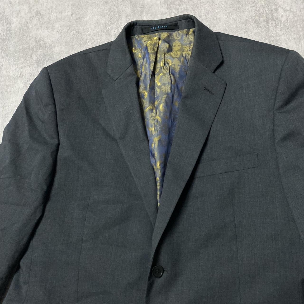 Other Grey and blue floral lining blazer #preppy size L Size 44L - 2 Thumbnail